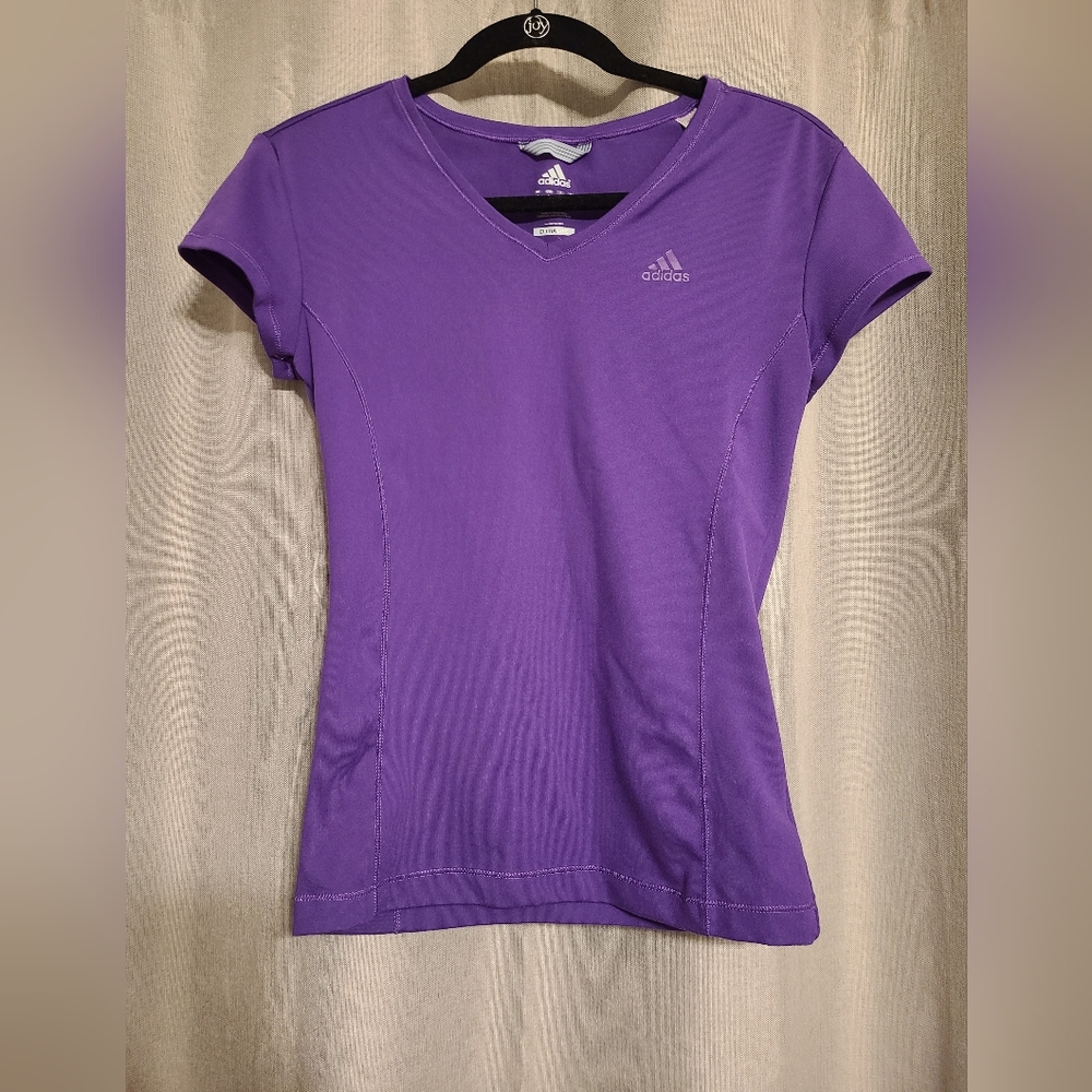 Adidas Purple Climalite Short Sleeve Top